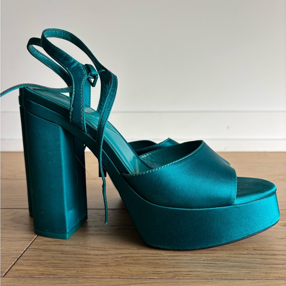Zara Emerald Green Platform Heels